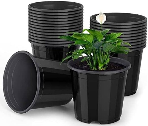 SD Gallery Nursery Plastic Pots (Set of 6) – Gardening Containers with Drainage Holes for Seedlings & Plants