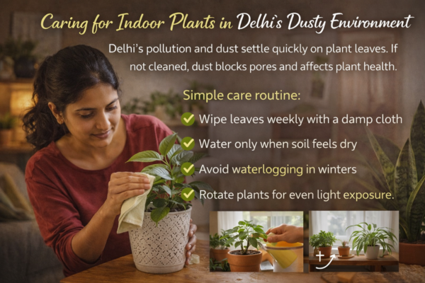 Caring for Indoor Plants in Delhi’s Dusty Environment