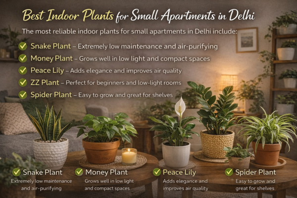 Best Indoor Plants for Small Apartments in Delhi