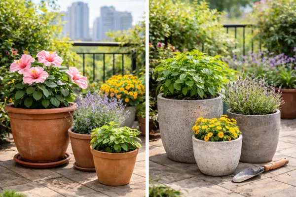 Terracotta and Cement Planters for Balconies in Delhi: Material Matters