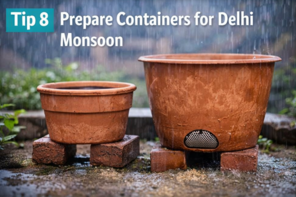 Monsoon container gardening Delhi