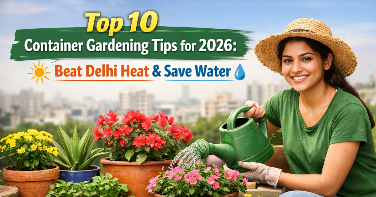 Top 10 Container Gardening Tips for 2026: Beat Delhi Heat & Save Water