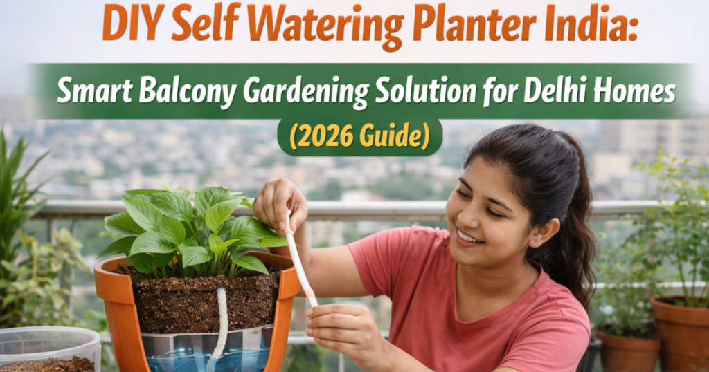 DIY Self Watering Planter India: Smart Balcony Gardening Solution for Delhi Homes (2026 Guide)