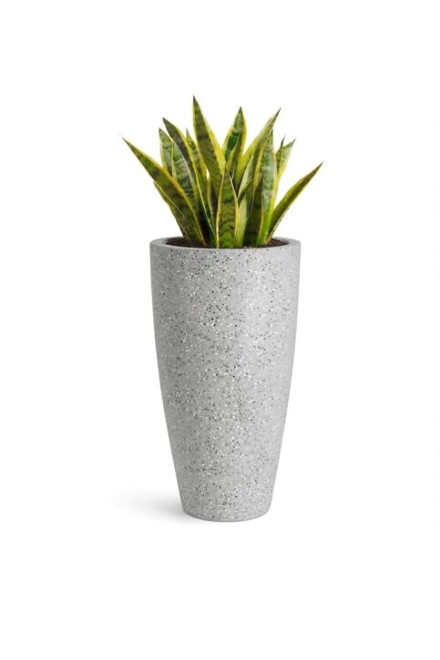 SD Gallery 14 Inch Large Plastic Flower Pot for Indoor Outdoor Plants | Marble White Decorative Planter for Home Office Balcony Garden | Durable Lightweight Plant Pot for Home Decor