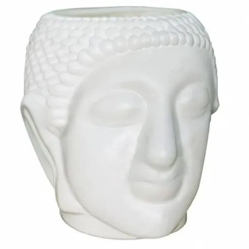 Buddha 8 inch white plastic flower pot