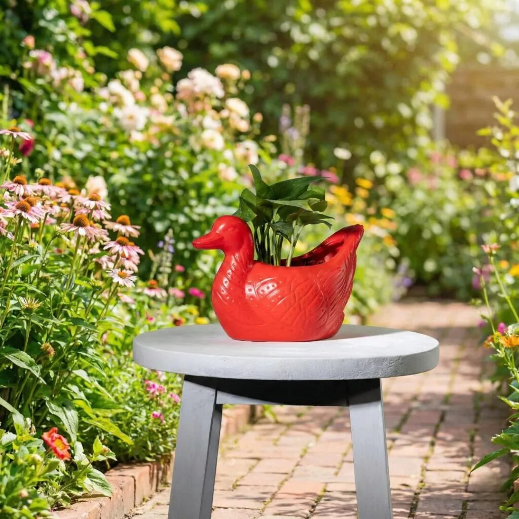 Duck shape plastic planter pot