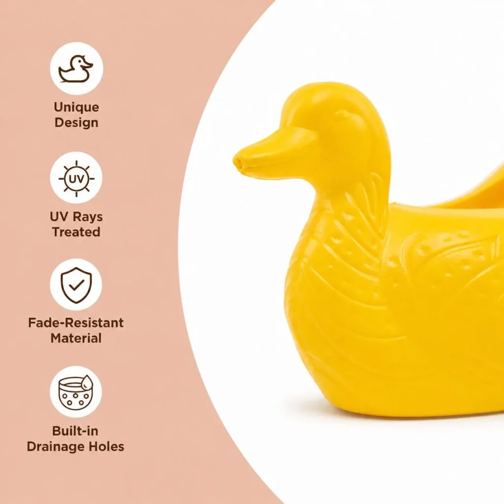 Duck shape plastic planter pot