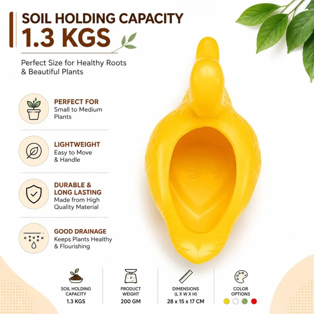 Duck shape plastic planter pot