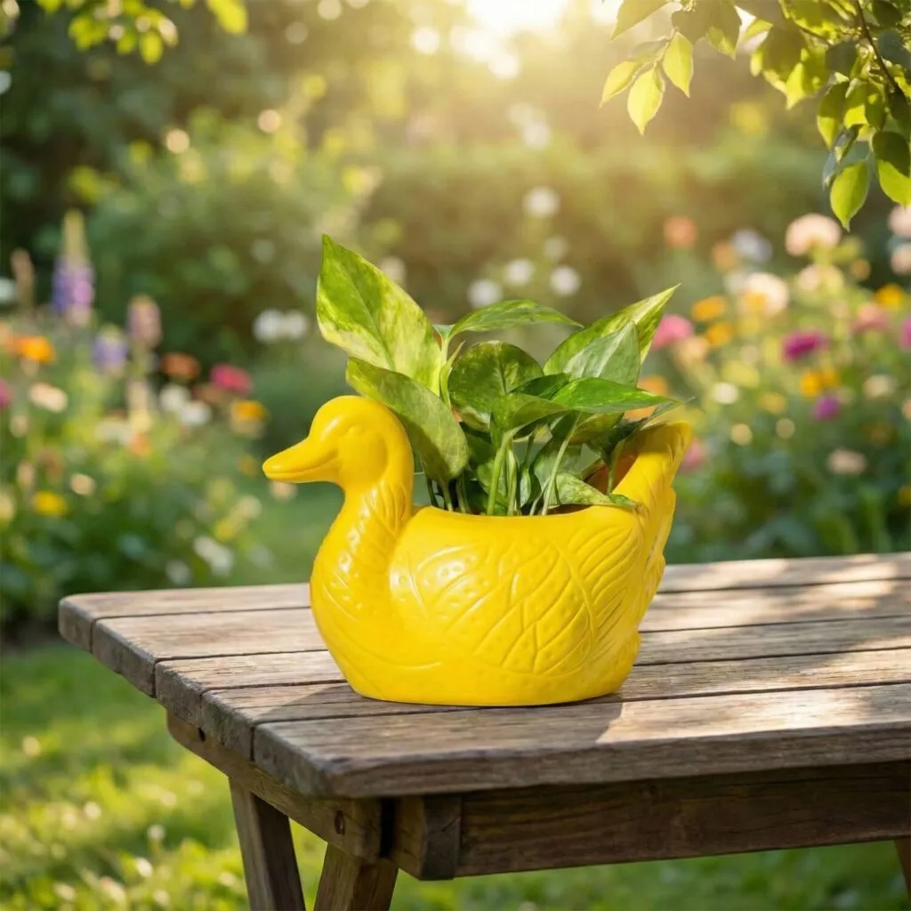 Duck shape plastic planter pot