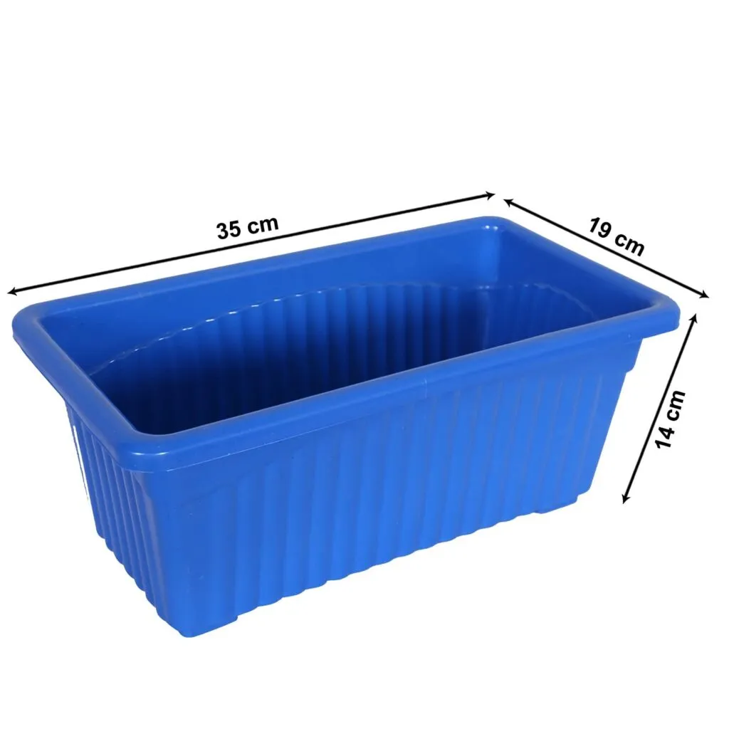 Jupiter 14 inch blue rectangular window planter