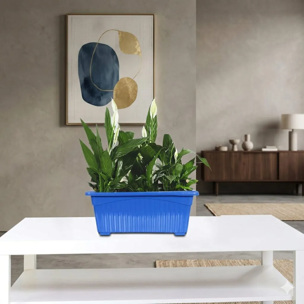 Jupiter 14 inch blue rectangular window planter