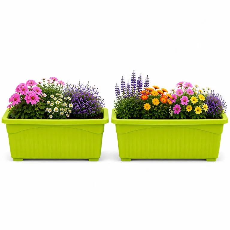 Jupiter 14 inch green rectangular window planter