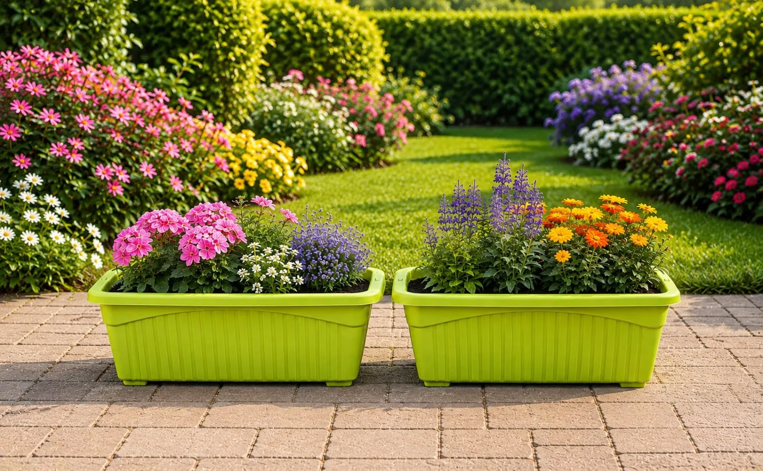 Jupiter 14 inch green rectangular window planter