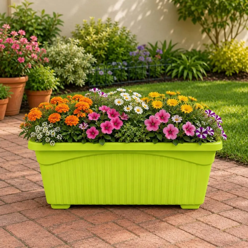 Jupiter 14 inch green rectangular window planter