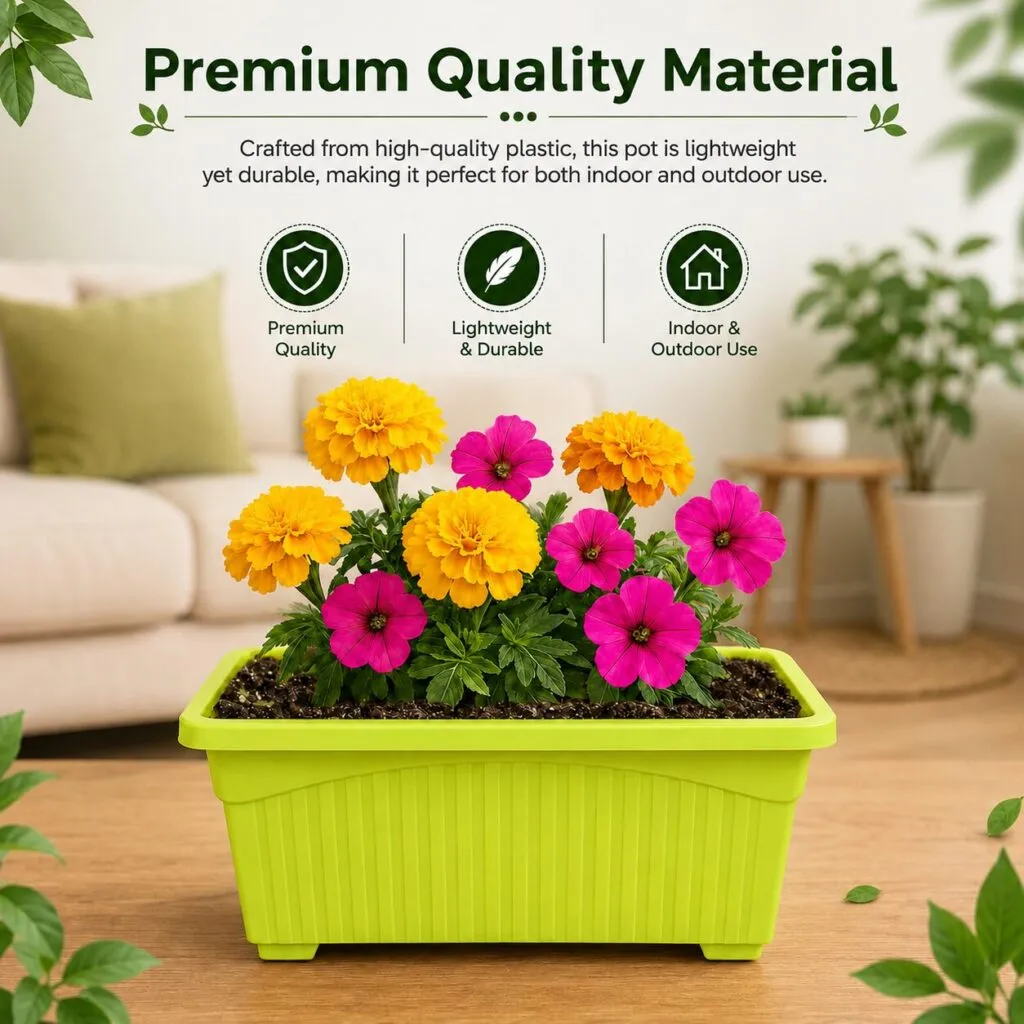 Jupiter 14 inch green rectangular window planter