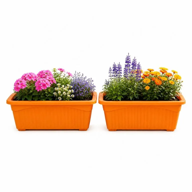 Jupiter 14 inch orange rectangular window planter