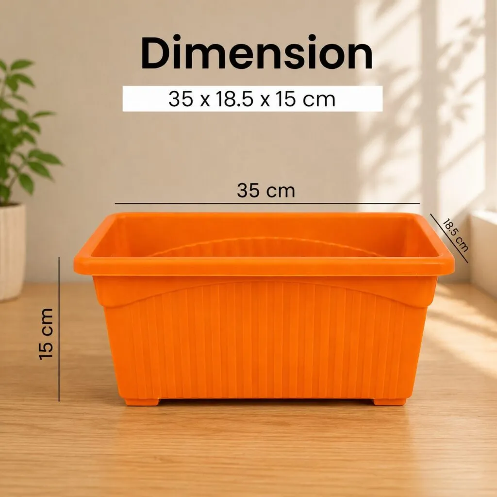 Jupiter 14 inch orange rectangular window planter