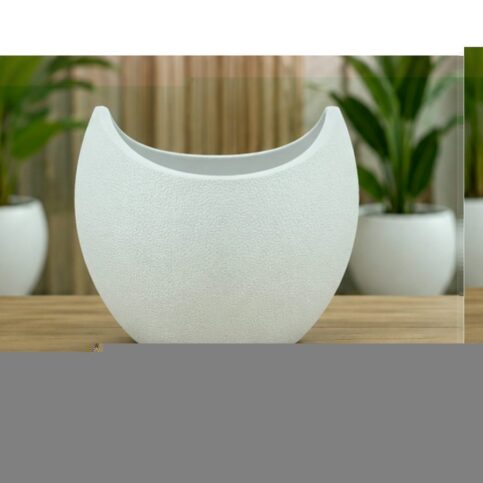 9.5 Inch White Flower Vase