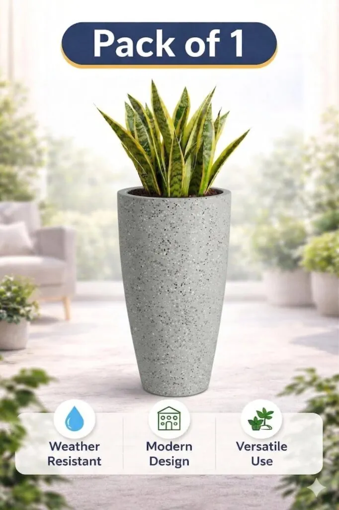 14 inch marble white plastic flower pot