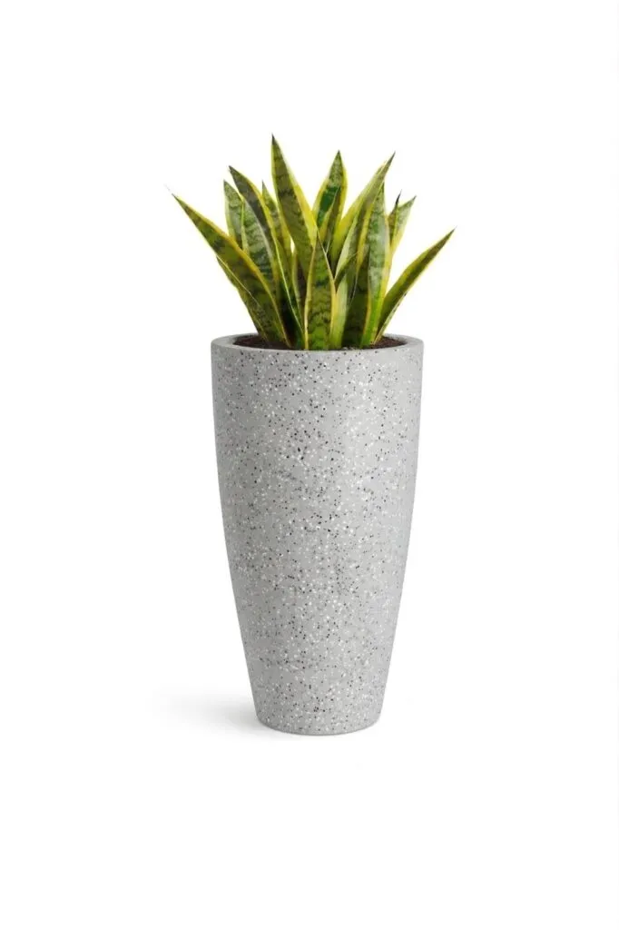 14 inch marble white plastic flower pot