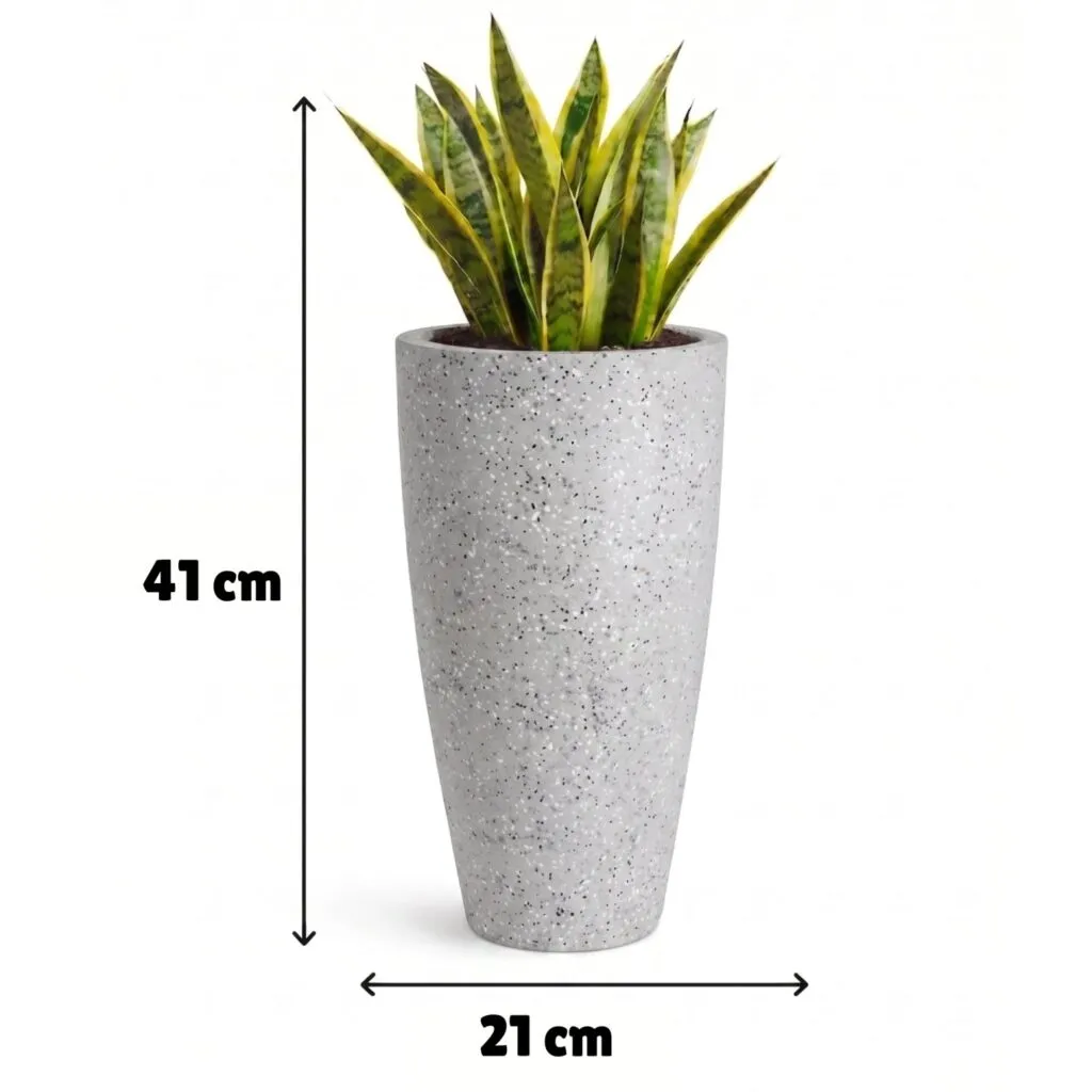 14 inch marble white plastic flower pot