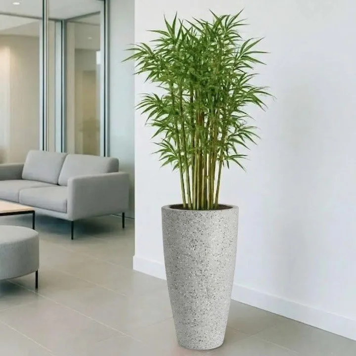 14 inch marble white plastic flower pot