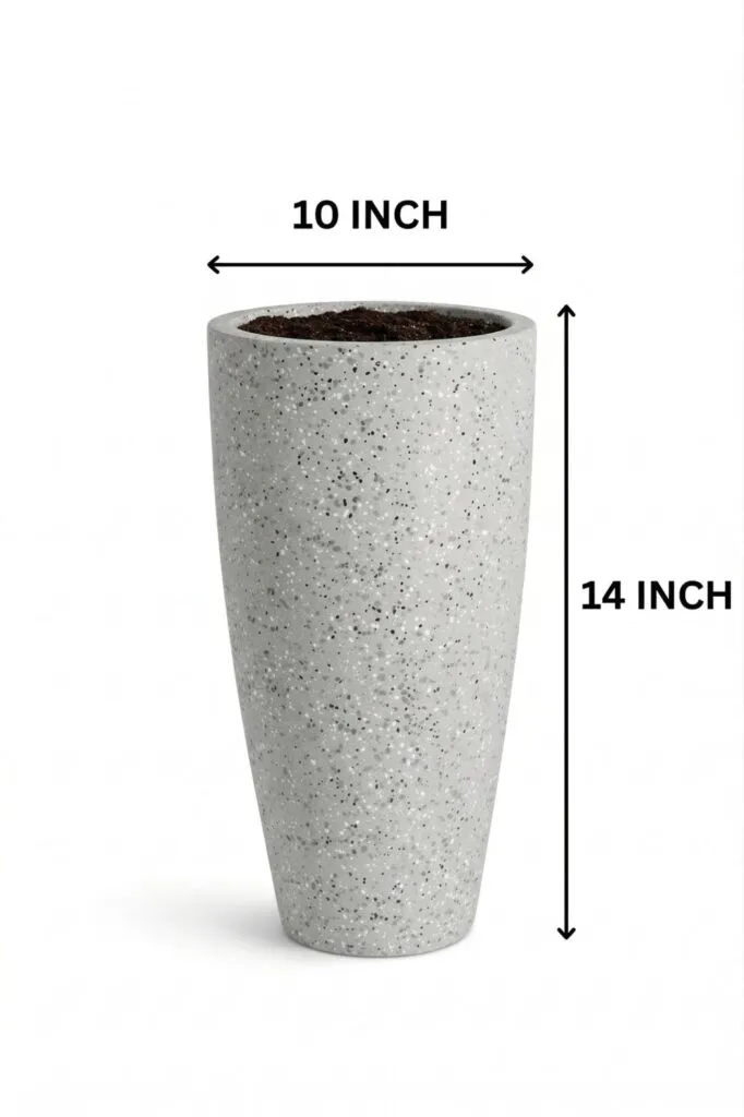 14 inch marble white plastic flower pot