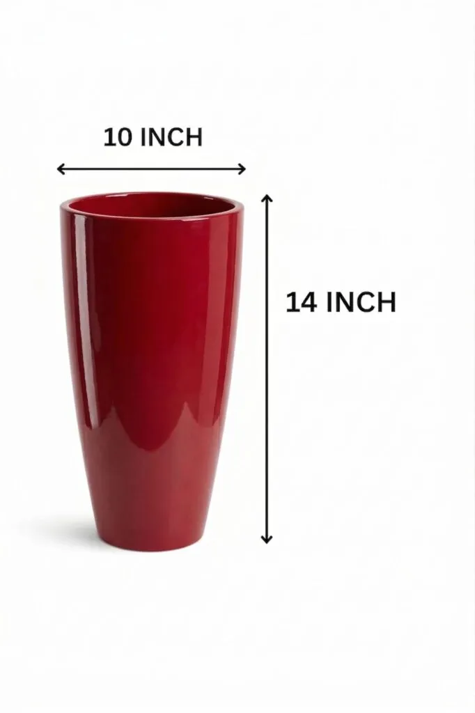 14 inch red large plastic flower pot