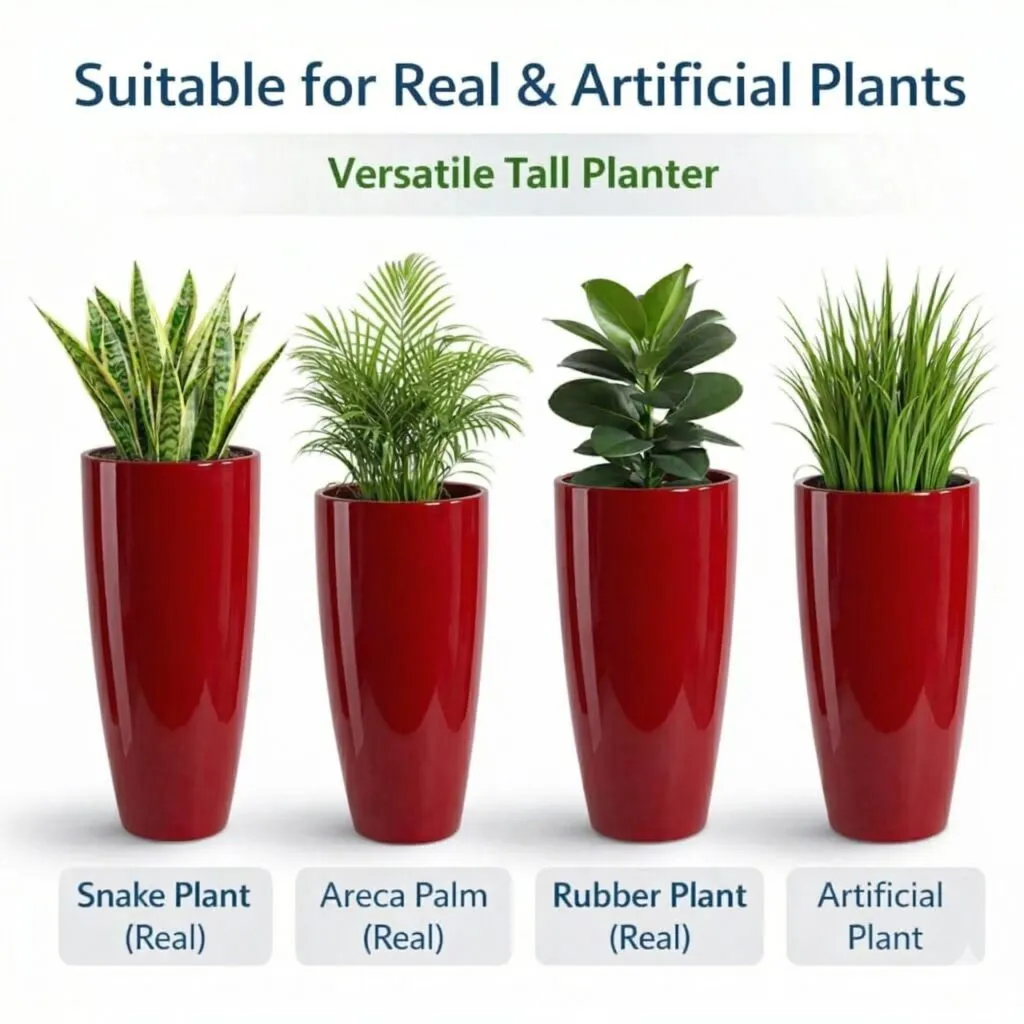 14 inch red large plastic flower pot