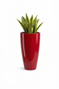 14 Inch Red Large Plastic Flower Pot for Indoor Outdoor