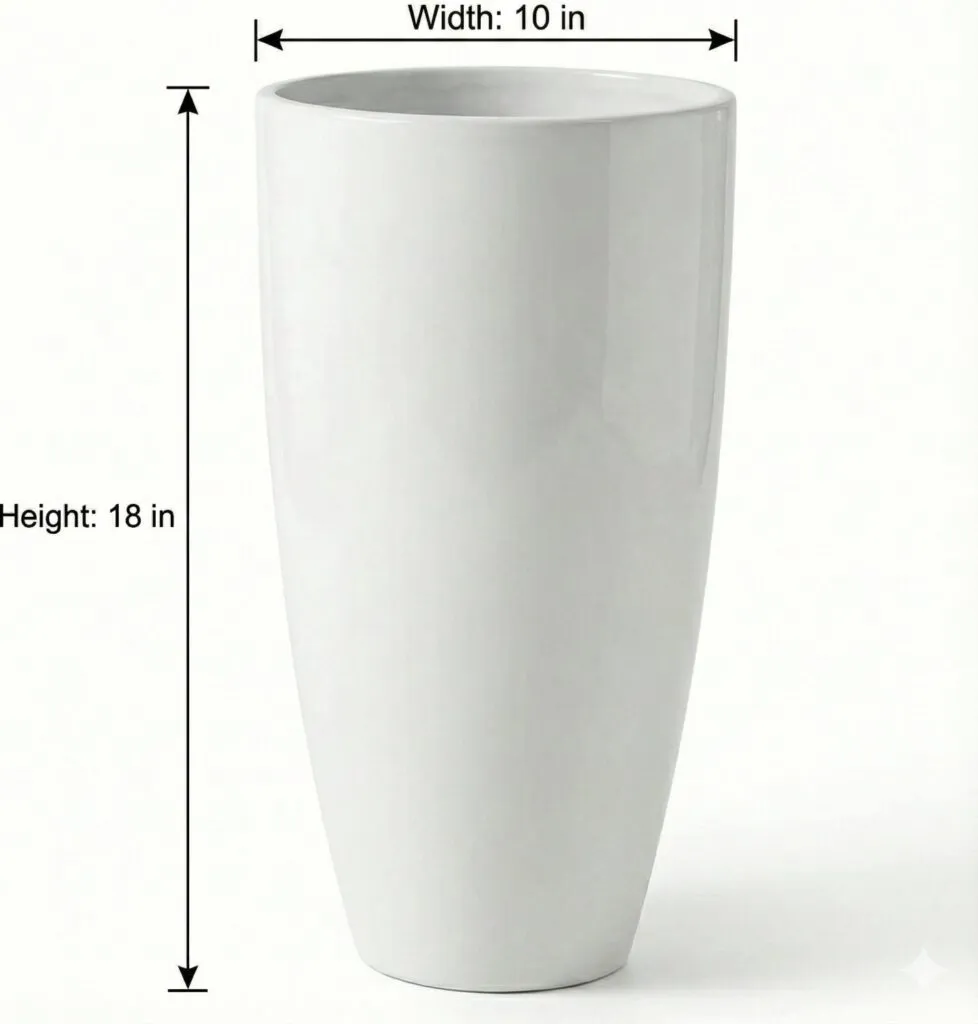 14 inch white tower plastic flower pot