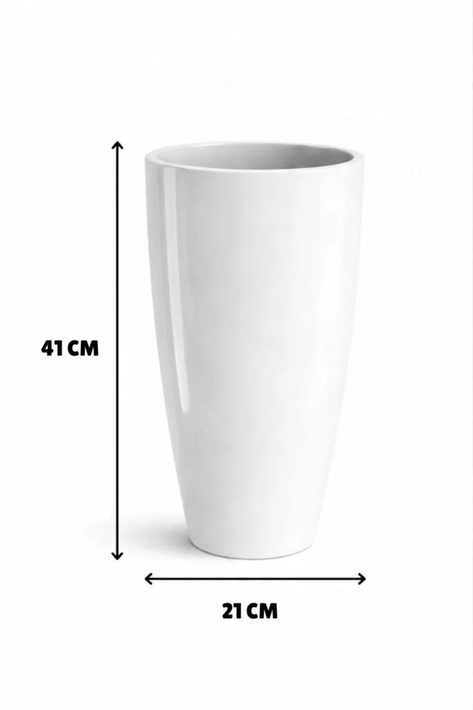 14 inch white tower plastic flower pot