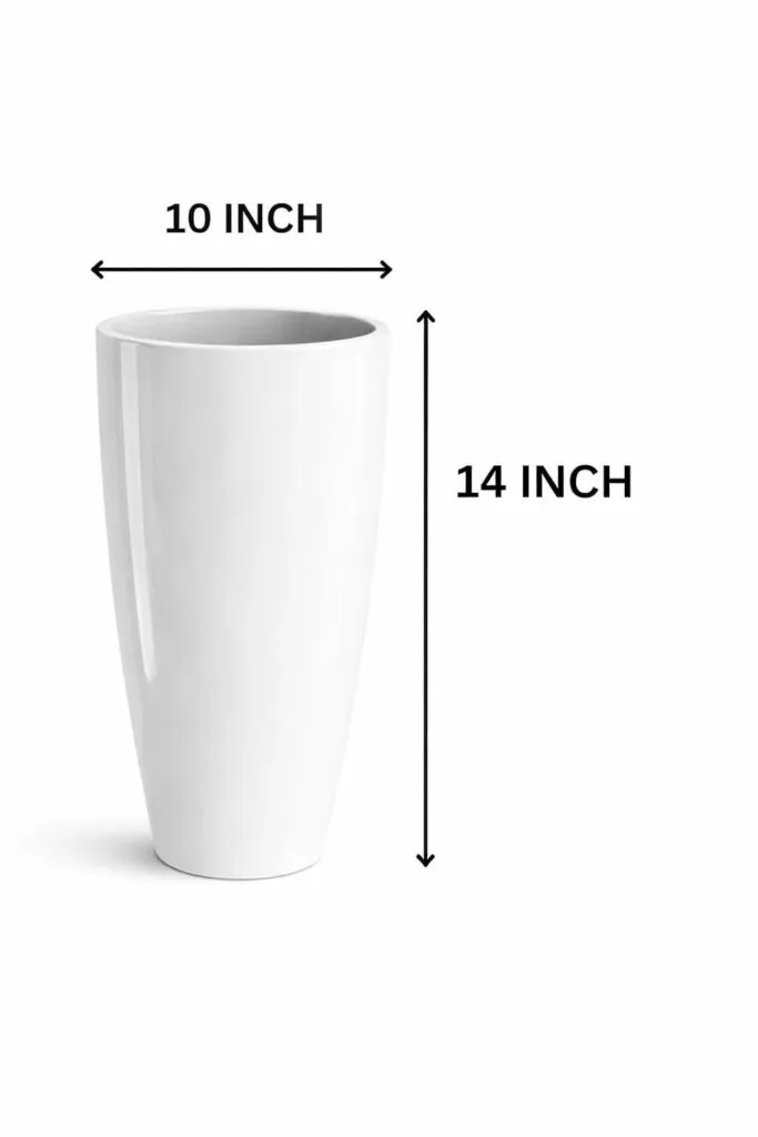 14 inch white tower plastic flower pot