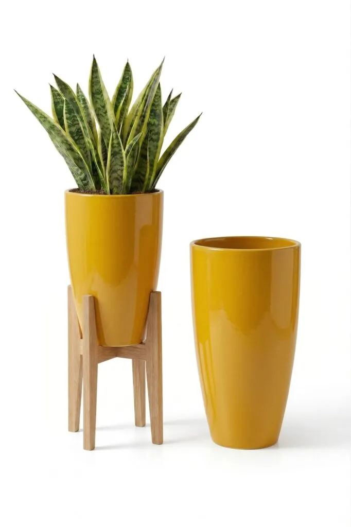 14 inch yellow large plastic flower pot