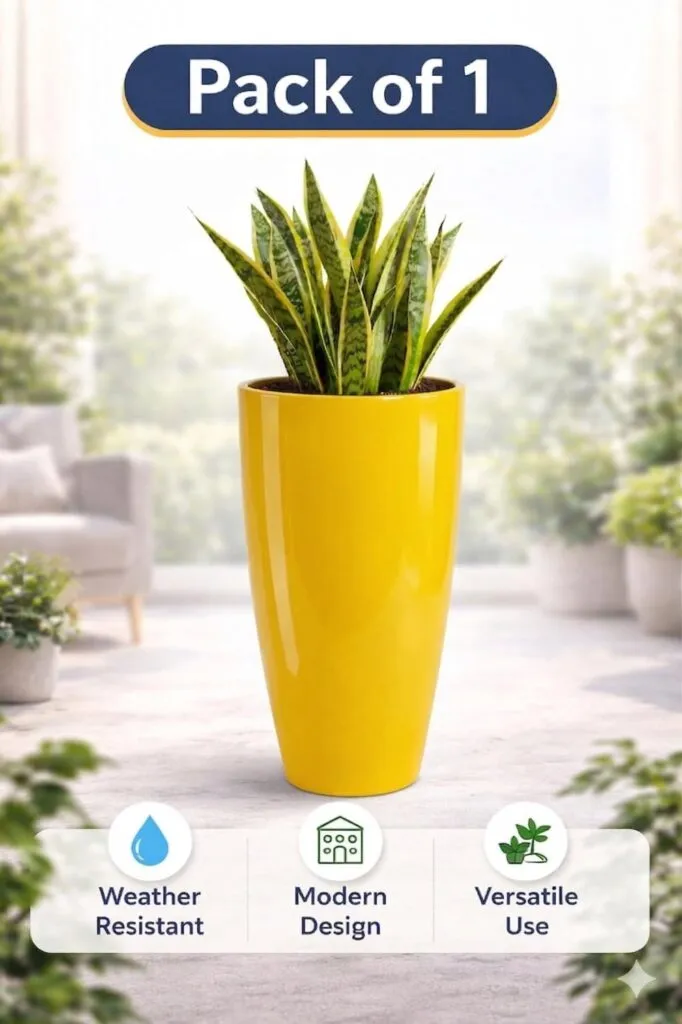 14 inch yellow large plastic flower pot