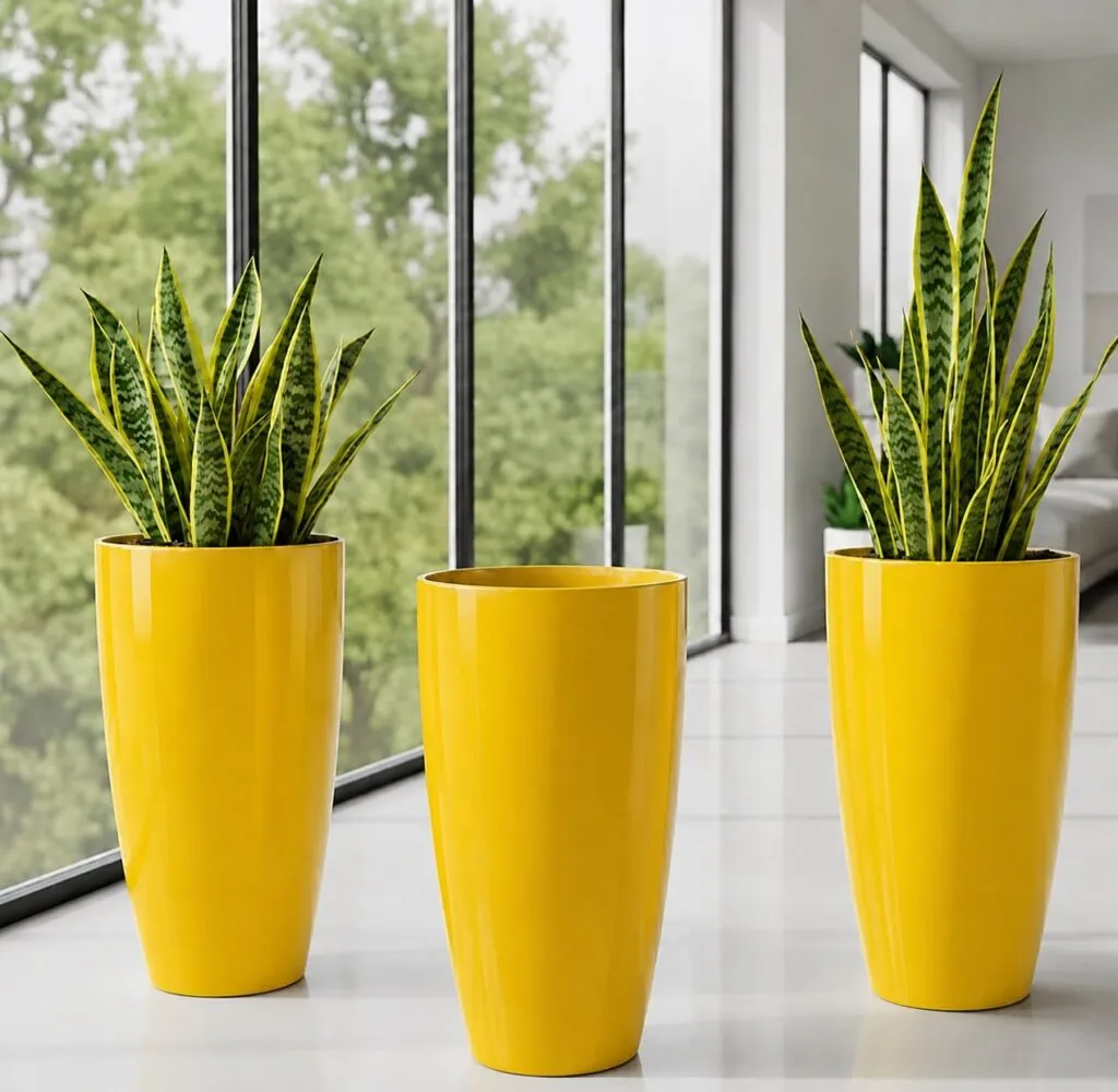14 inch yellow large plastic flower pot