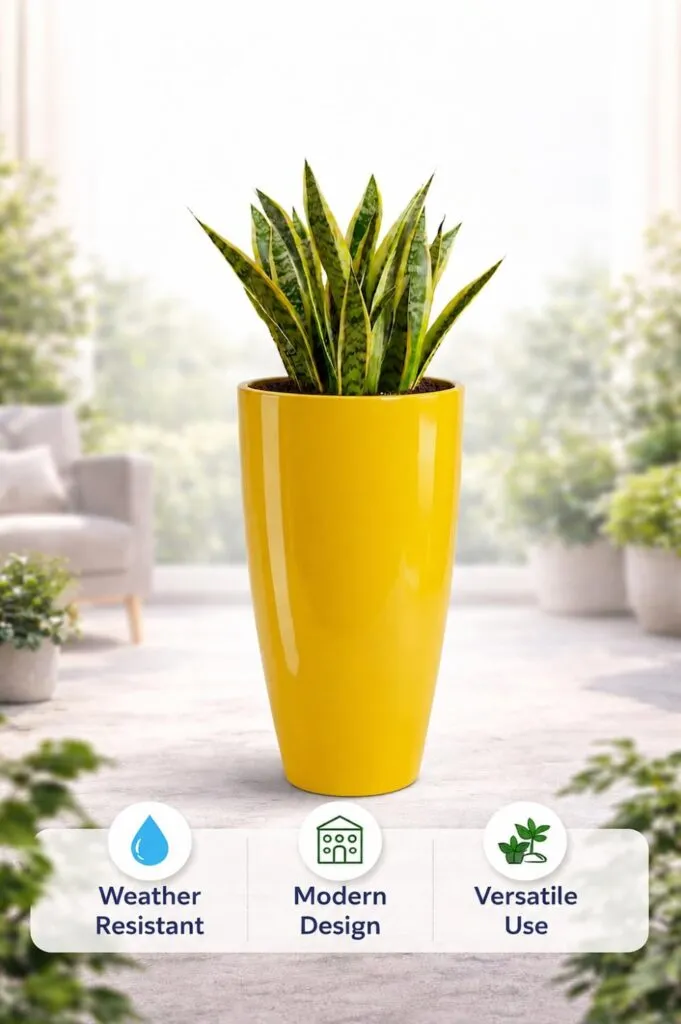 14 inch yellow large plastic flower pot
