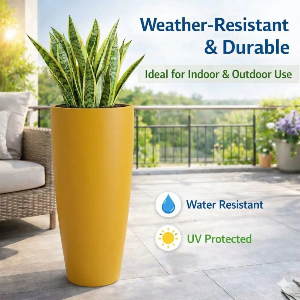 14 inch yellow large plastic flower pot