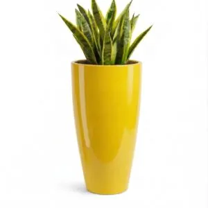 14 Inch Yellow Large Plastic Flower Pot for Indoor Outdoor