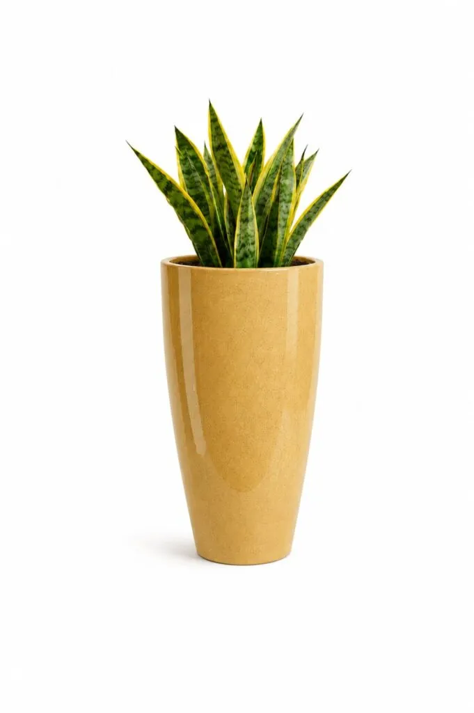 14 inch yellow marble plastic flower pot