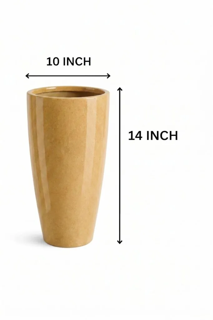 14 inch yellow marble plastic flower pot