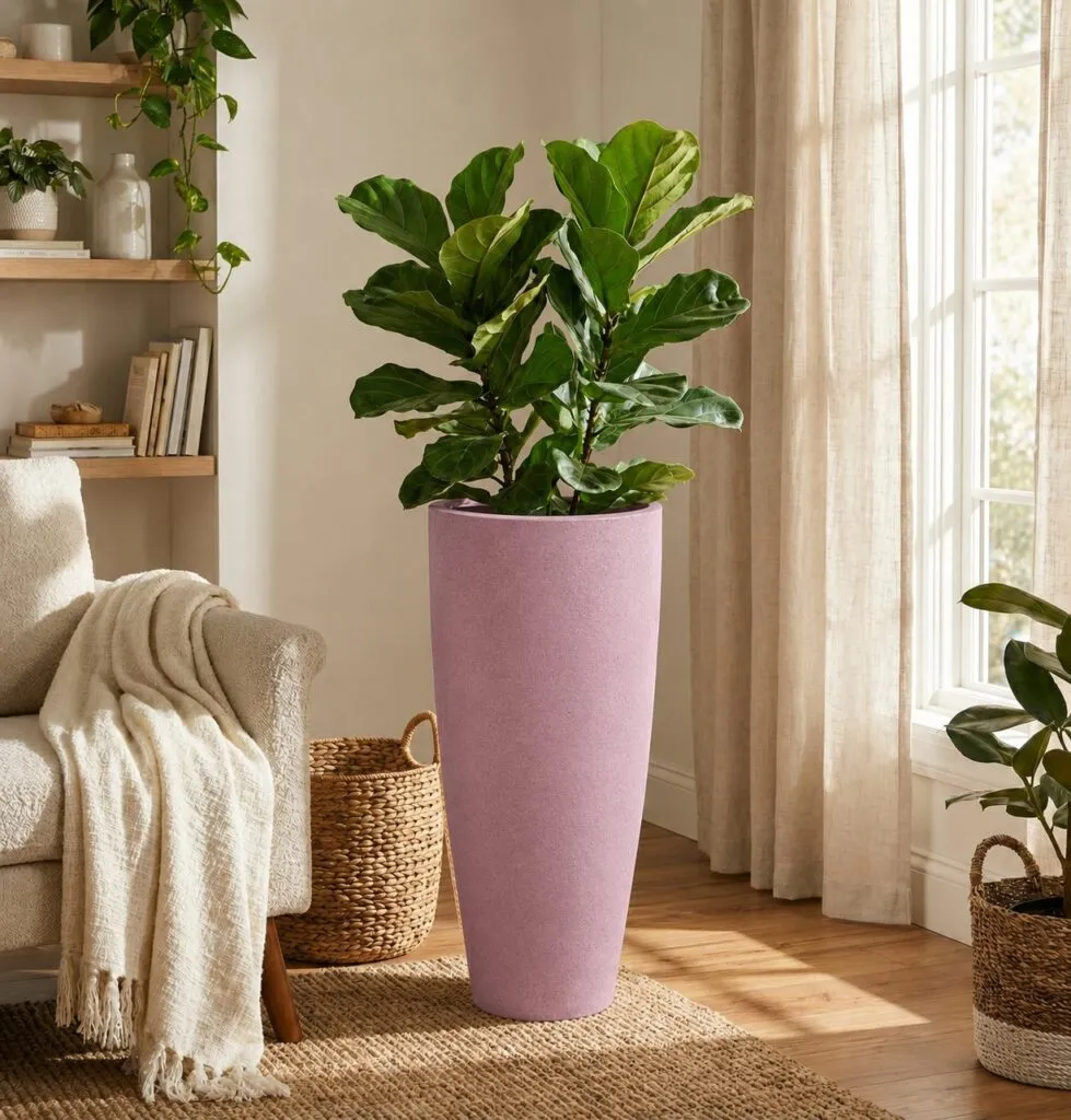 18 inch marble pink plastic flower pot