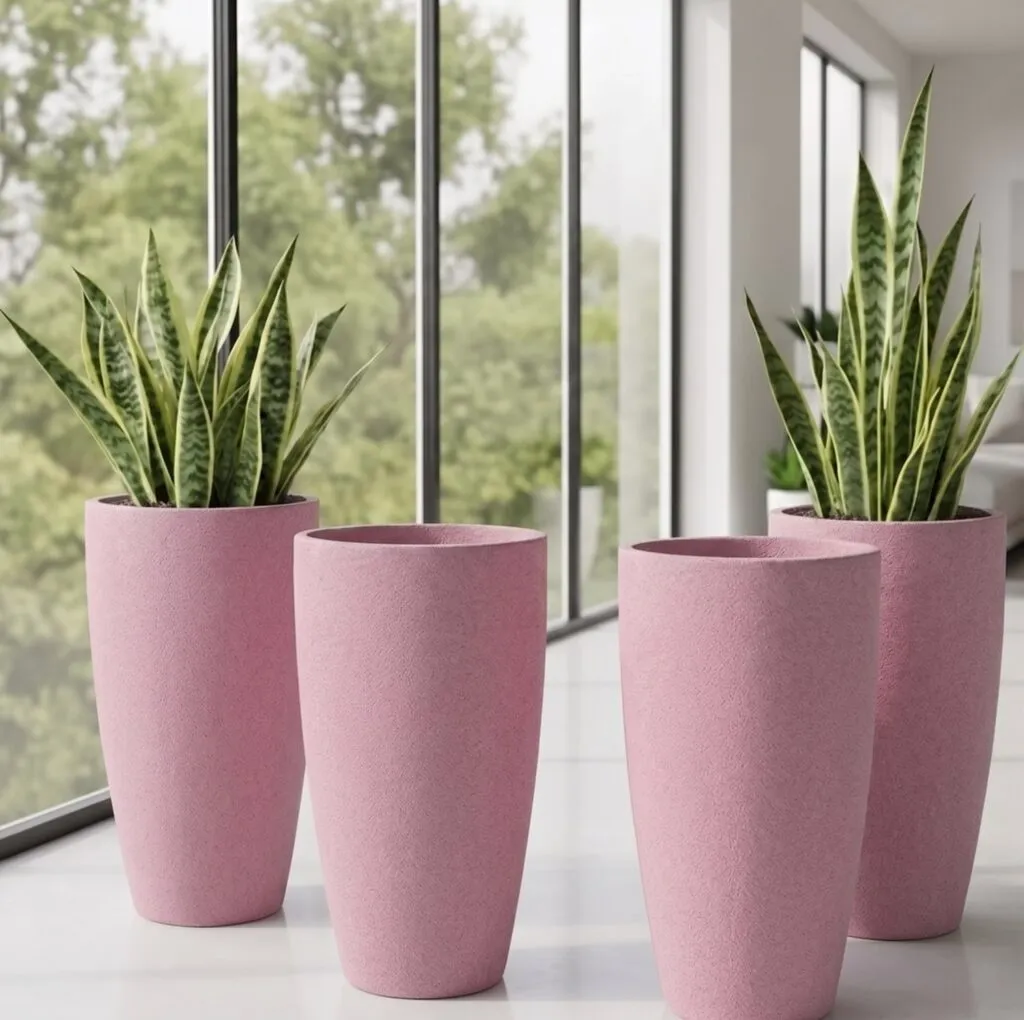 18 inch marble pink plastic flower pot