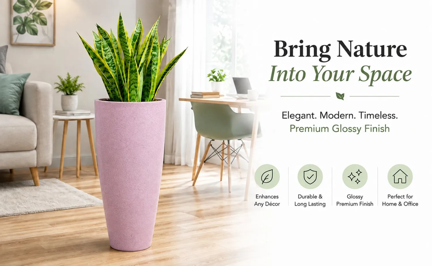 18 inch marble pink plastic flower pot