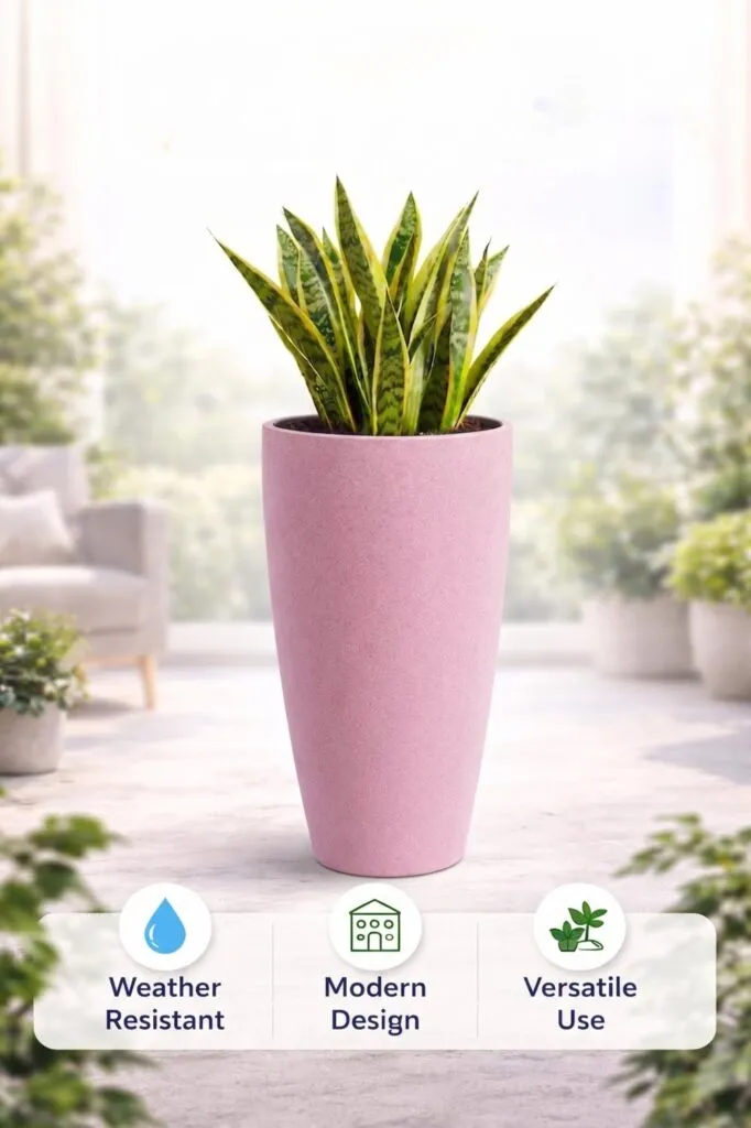 18 inch marble pink plastic flower pot