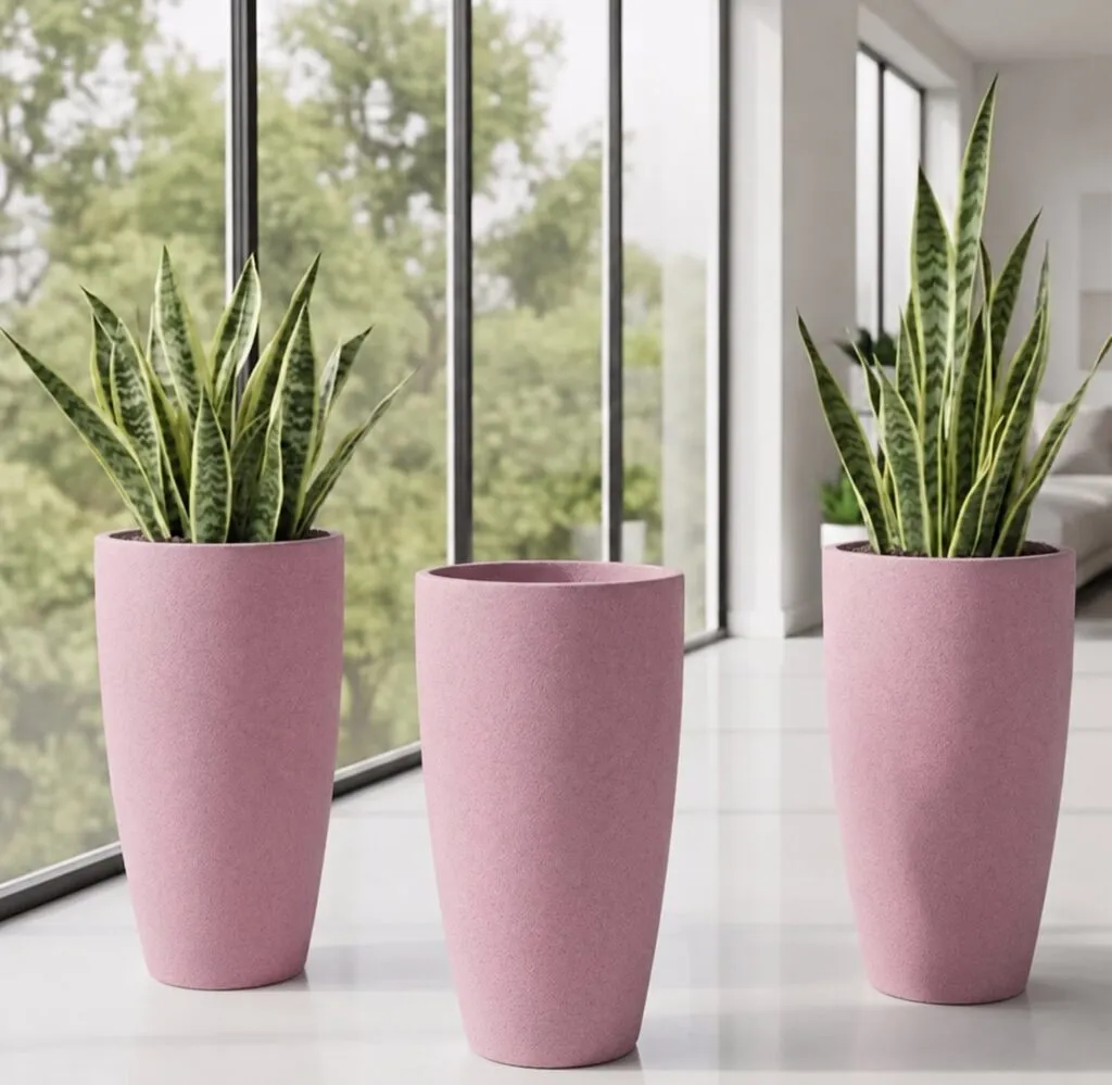 18 inch marble pink plastic flower pot