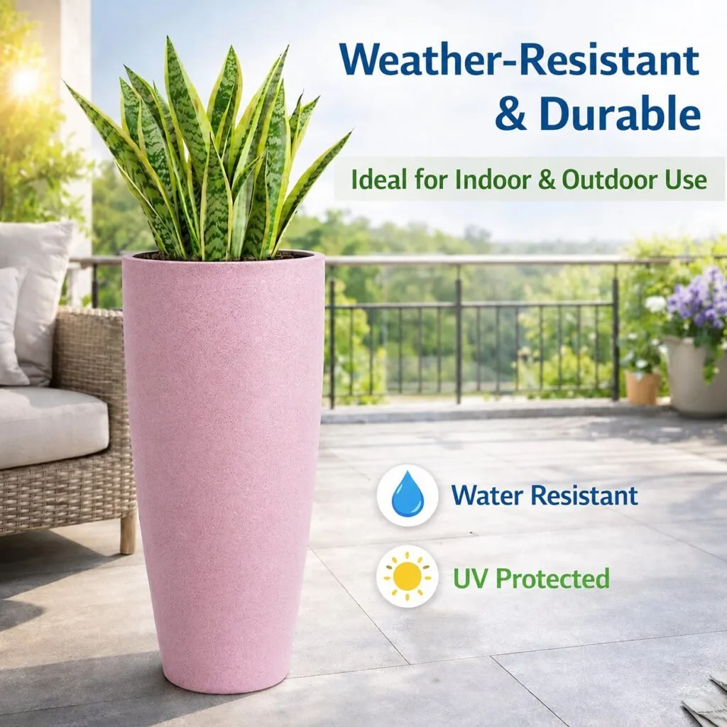 18 inch marble pink plastic flower pot