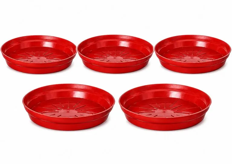 8.25 inch red plastic plant pot tray saucer