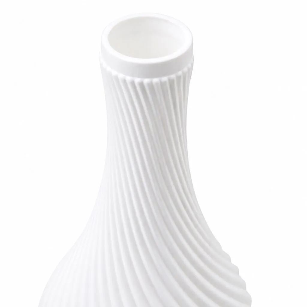 9.5 inch white plastic flower vase