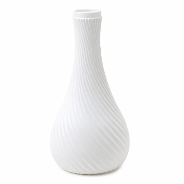 9.5 inch white plastic flower vase